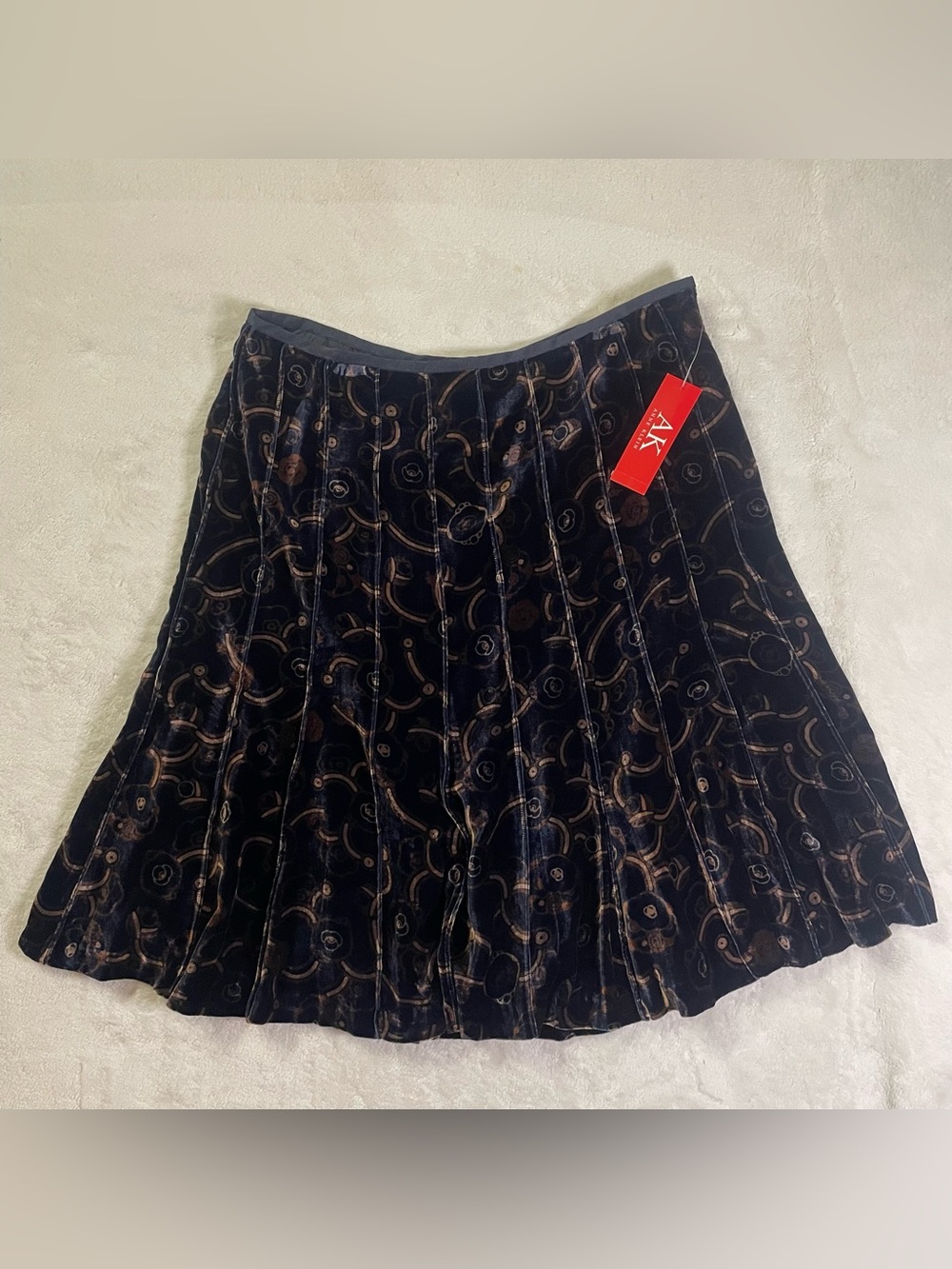 NWT Anne Klein Velvet A-Line Midi Skirt size 16